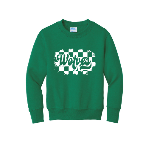 Wolves Checkered Youth Crewneck