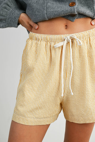 Casual Striped Drawstring Shorts
