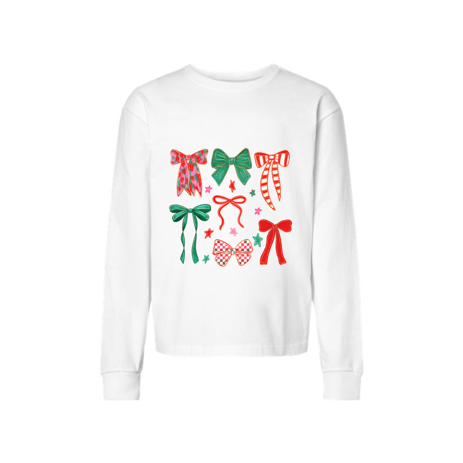 Christmas Bows Youth Long Sleeve