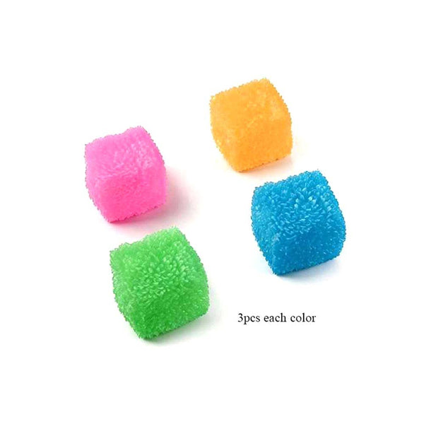 12PCS - Textured Cube Squeeze Squishy Stress Relief Toy