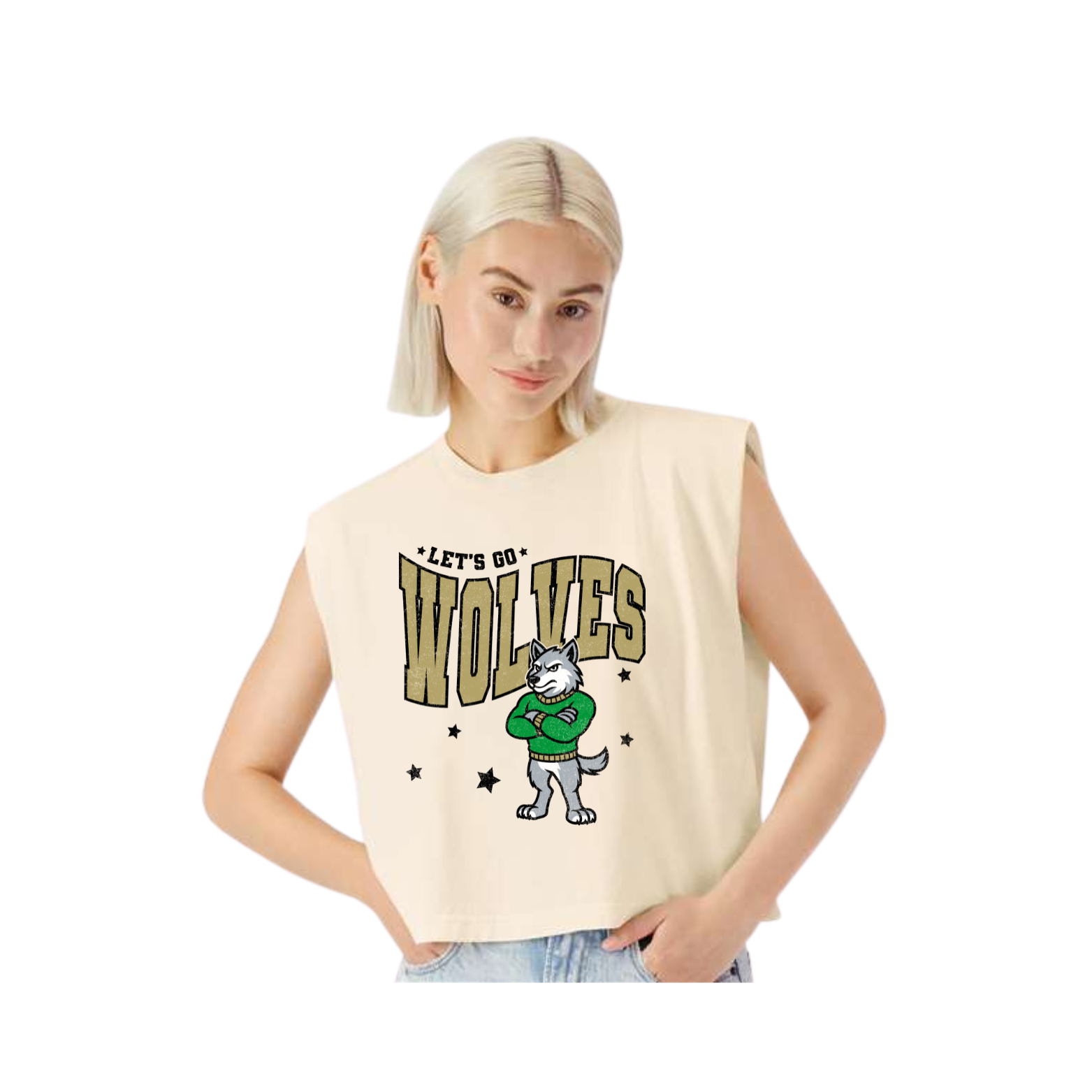 Go Wolves Women's Muscle Crop