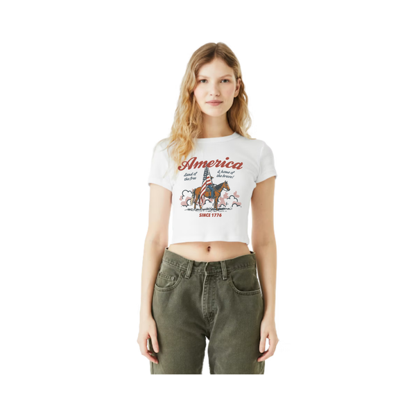 4th Women's Ribbed Crop Tee