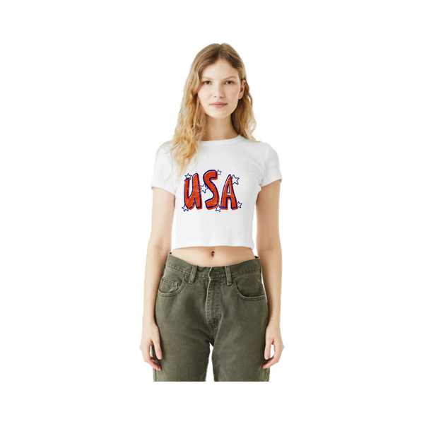 4th Women's Ribbed Crop Tee