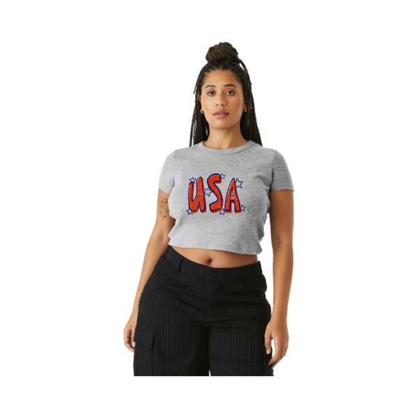 4th Women's Ribbed Crop Tee