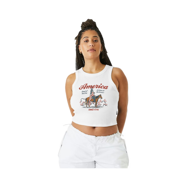 4th Women's Ribbed Crop Tank
