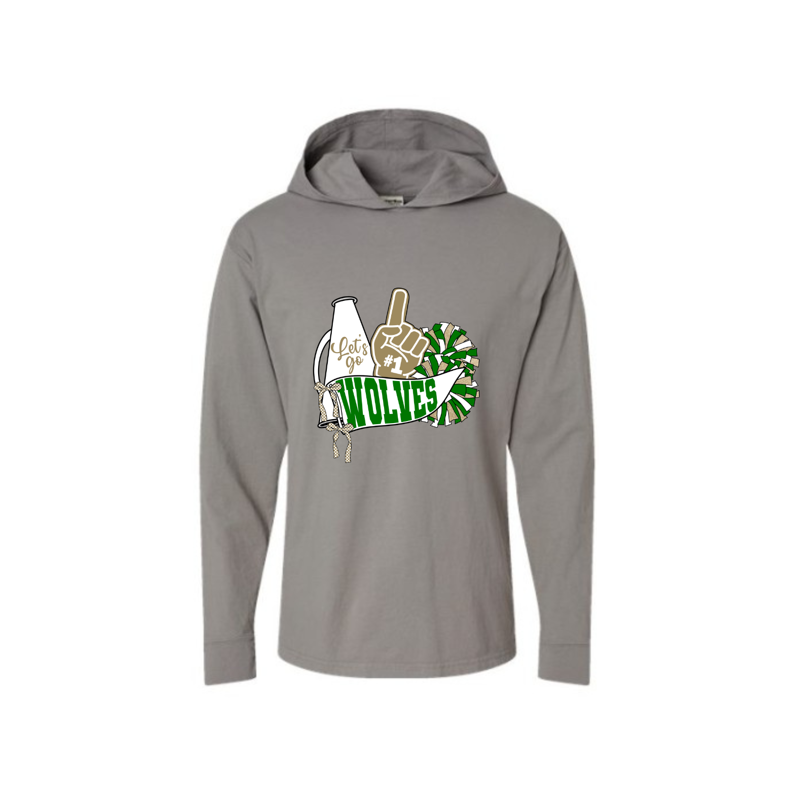 Let's Go  Wolves Adult Tee Hoodie