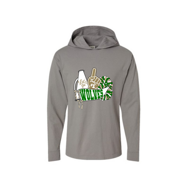 Let's Go  Wolves Adult Tee Hoodie