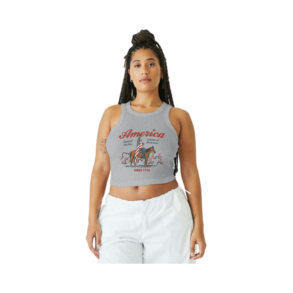 4th Women's Ribbed Crop Tank