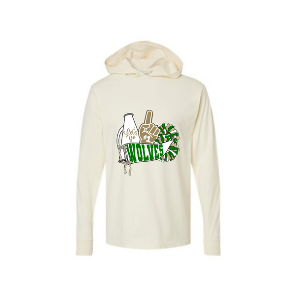 Let's Go  Wolves Adult Tee Hoodie