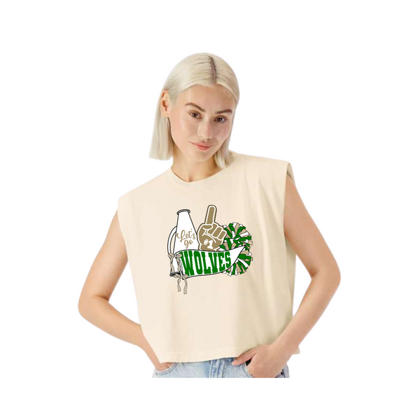Let's Go Wolves Women's Muscle Crop