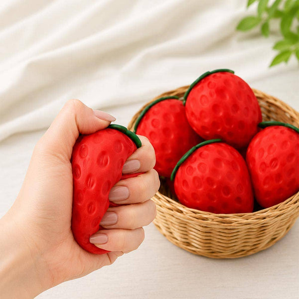 12PCS - Strawberry Squeeze Squishy Stress Relief Toy