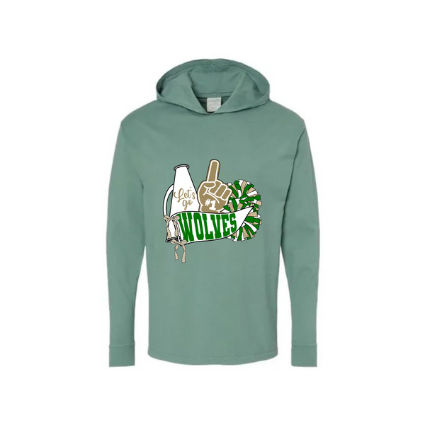 Let's Go  Wolves Adult Tee Hoodie