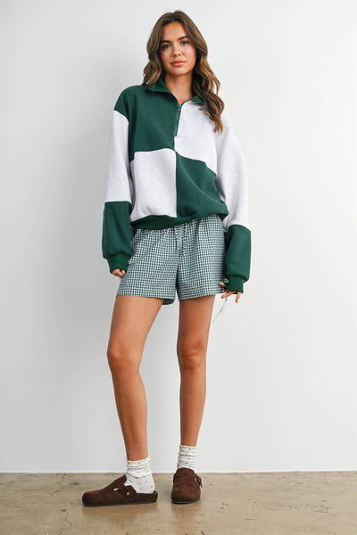 Color Block Quarter-Zip Sweatshirt
