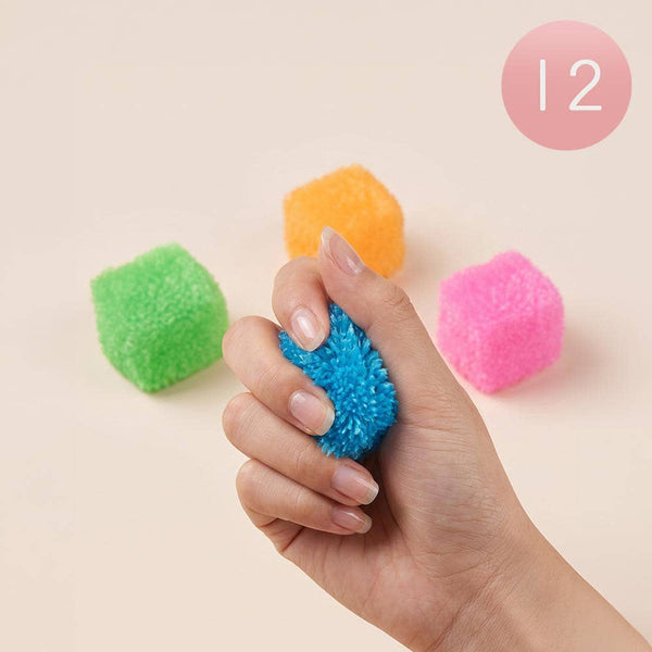 12PCS - Textured Cube Squeeze Squishy Stress Relief Toy