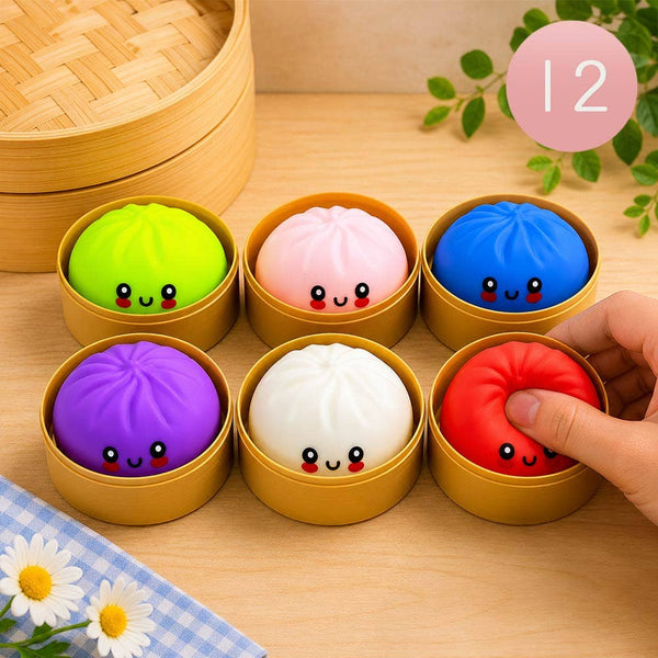 12PCS - Rainbow Squishy Mystery Dumpling Stress Relief Squeeze Toy