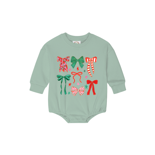 Christmas Bows Bubble Romper
