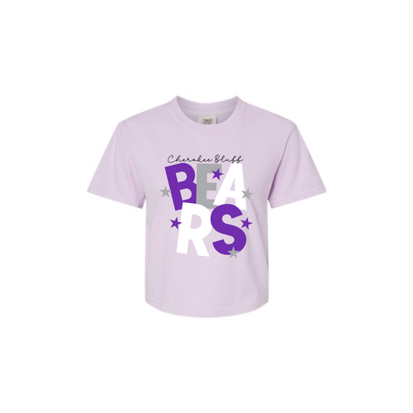 Bears Stacked Women's Cropped Tee