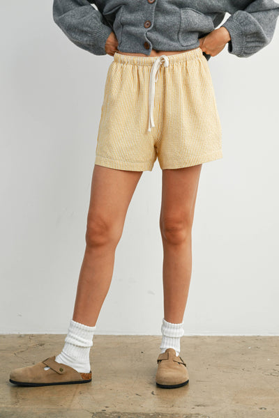 Casual Striped Drawstring Shorts