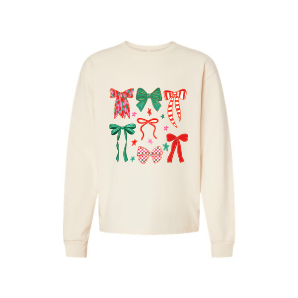 Christmas Bows Adult Long Sleeve
