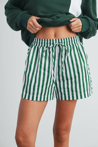 Striped Drawstring Pocket Boxer Shorts