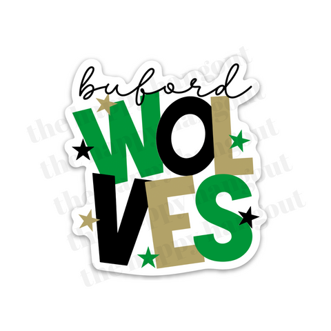 Stacked Wolves Sticker