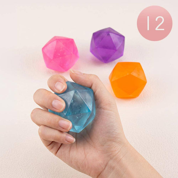 12PCS - Geometric Polyhedron Squeeze Squishy Stress Relief Toy
